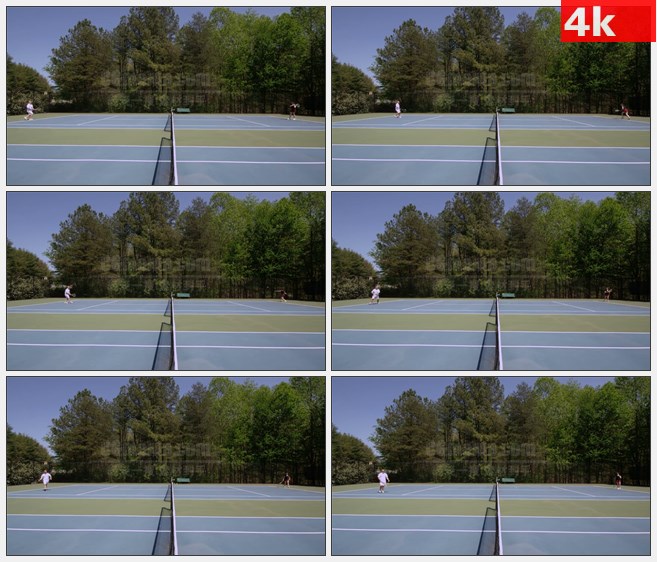 4K1245男女网球比赛户外打网球运动高清实拍视频素材