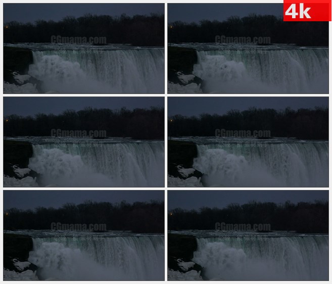 4K1256尼亚加拉瀑布的水流高清实拍视频素材