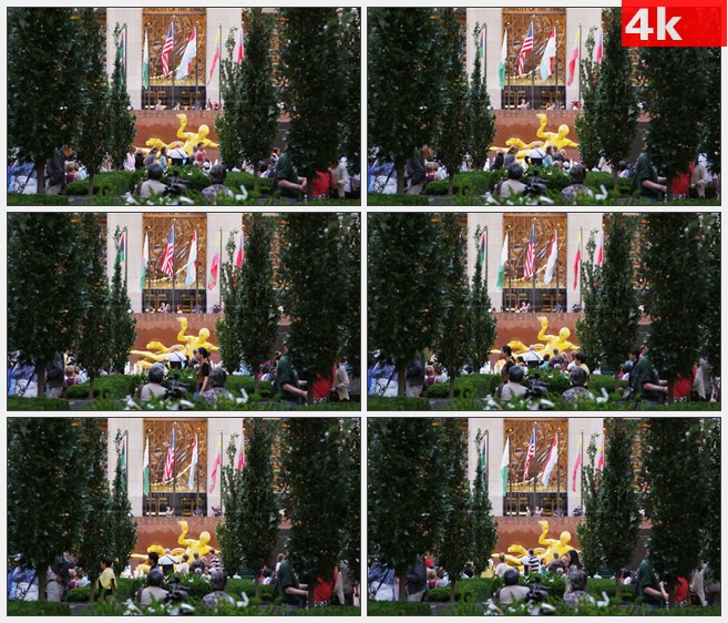 4K1265纽约洛克菲勒庭院高清实拍视频素材