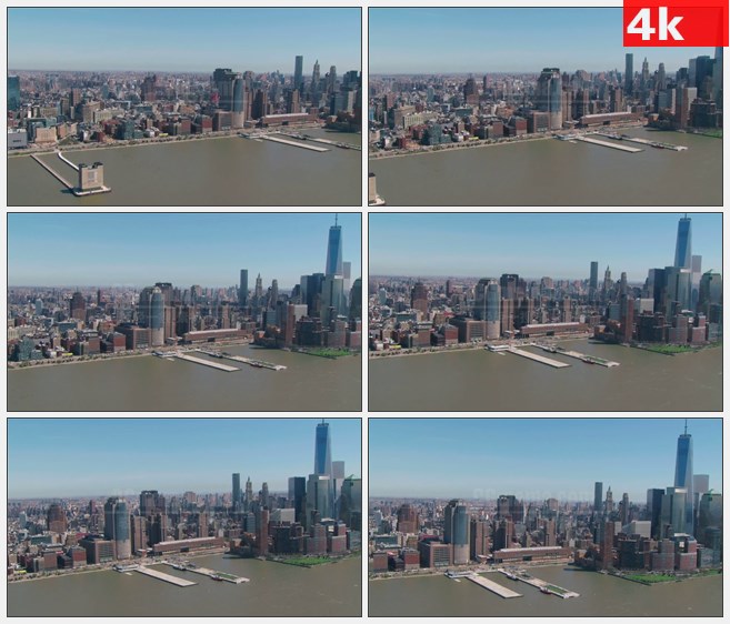 4K1269纽约市空中自由塔城市风貌航拍高清实拍视频素材