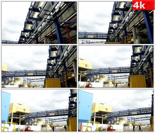 4K1285欧美工厂管道工业高清实拍视频素材