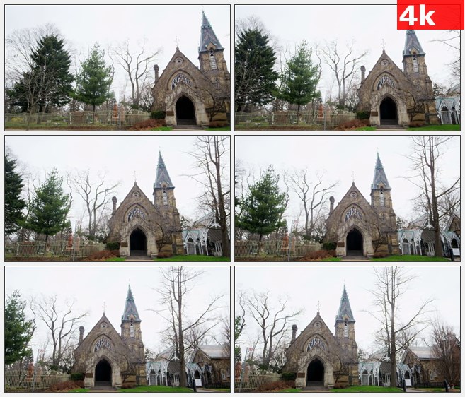 4K1289欧美破旧教堂高清实拍视频素材
