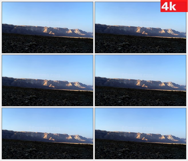 4K1362山脉碎石滩自然美景高清实拍视频素材