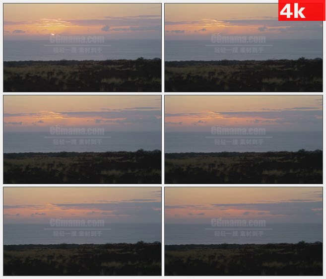 4K1376时间流逝日落海岸线高清实拍视频素材