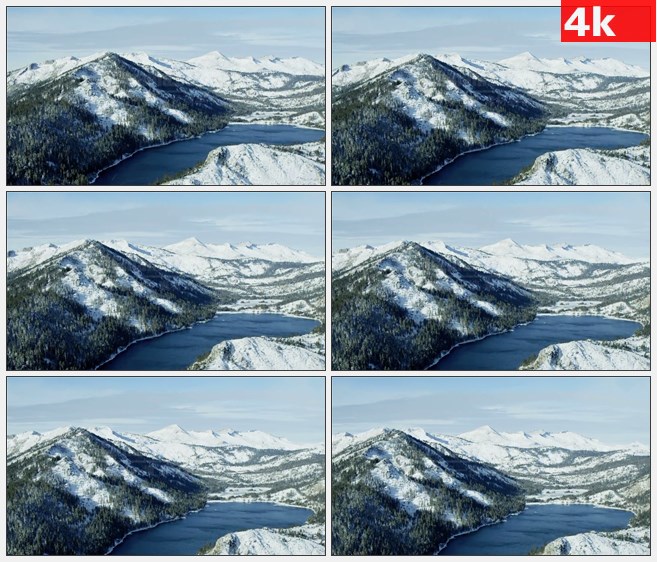 4K1395太浩湖冬季景观航拍高清实拍视频素材