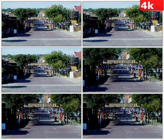 4K1430沃思堡道路变焦镜头高清实拍视频素材