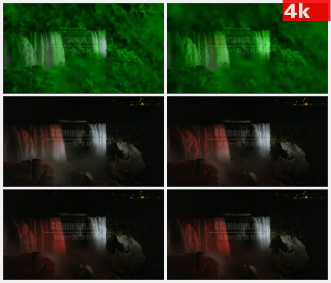 4K1485夜晚大坝瀑布开闸放水高清实拍视频素材