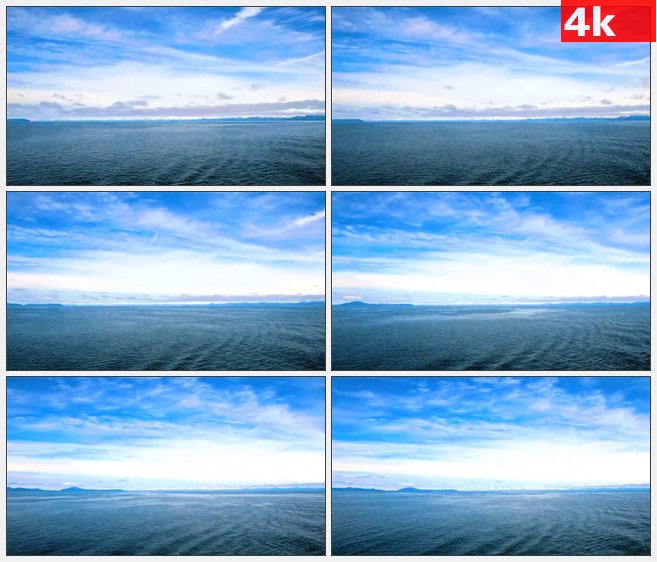 4K1535在海上移动的云彩蓝天自然美景延时拍摄高清实拍视频素材