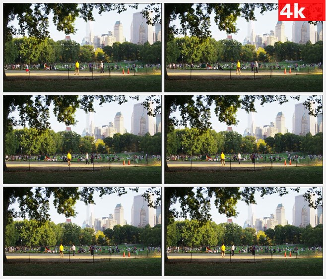 4K1545中央公园游人休闲娱乐高清实拍视频素材