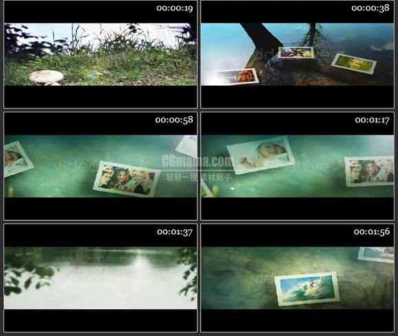 AE1316 水下记忆效果相片展示模板