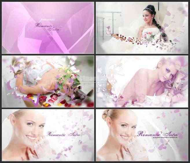 AE2557-粉色心型钻石 剪纸 婚礼视频 照片展示 婚庆相册