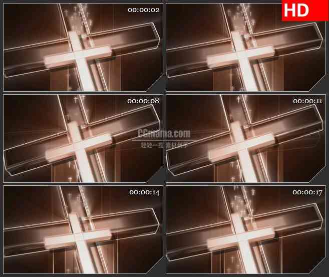 BG0934-白色十字架宗教高清led大屏视频背景素材
