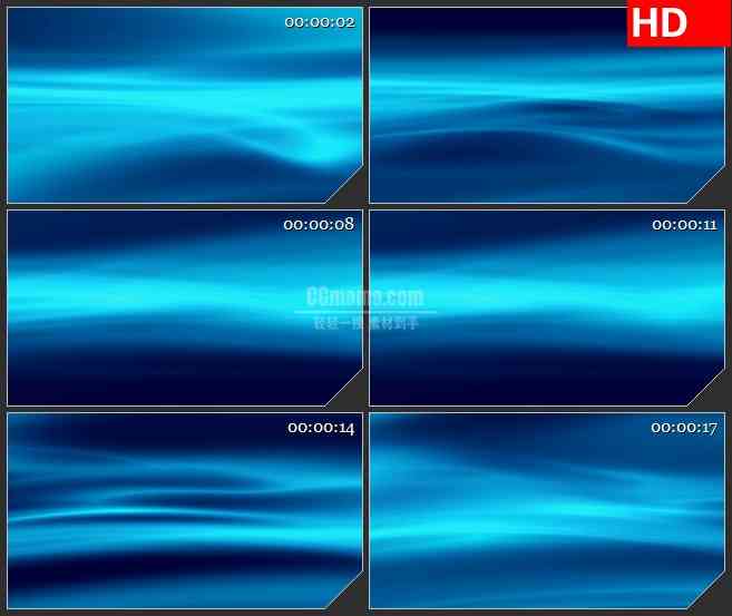 BG1214-水蓝色波浪线动态LED高清视频背景素材