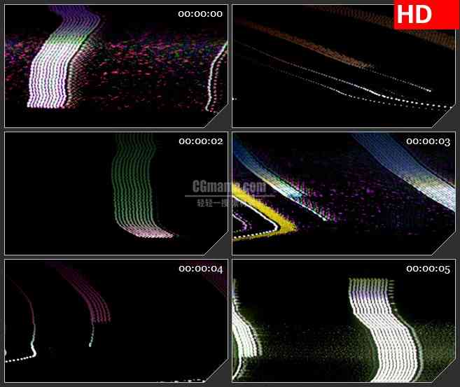BG1257-电视VCR屏幕黑白色躁波干扰雪花点条纹乱跳动态LED高清视频背景素材