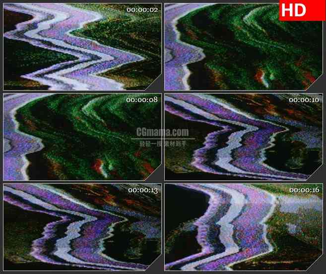 BG1267-电视屏幕躁波干扰雪花点条纹动态LED高清视频背景素材