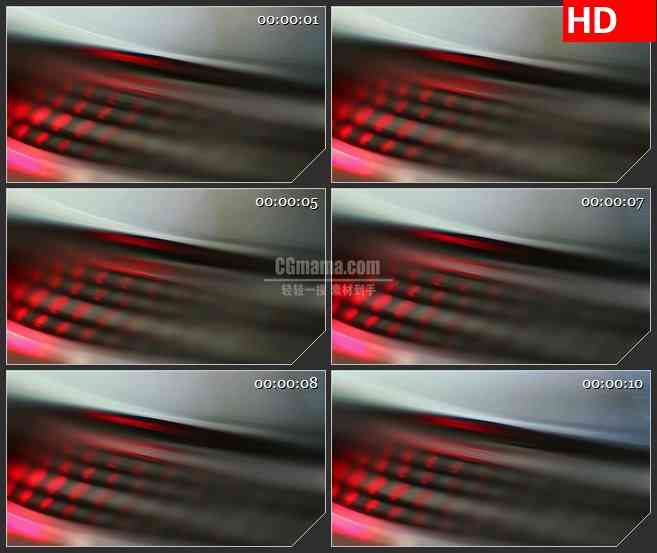 BG1276-黑色转盘DJ设备红色灯光动态LED高清视频背景素材