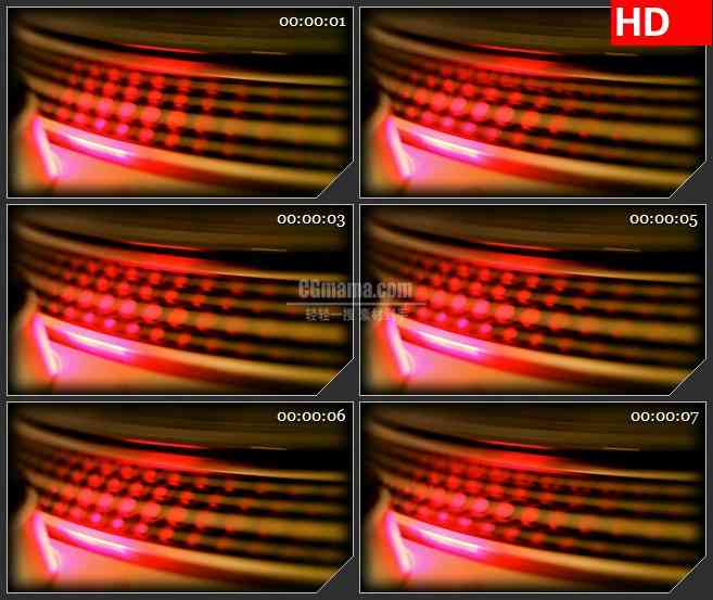 BG1278-红色转台钢珠圆环旋转动态LED高清视频背景素材