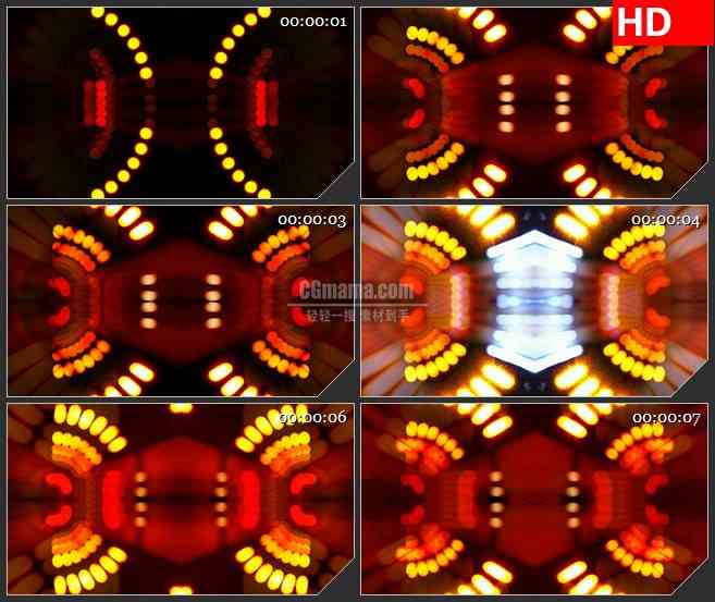 BG1334-隧道灯霓虹镜像对称万花筒动态LED高清视频背景素材