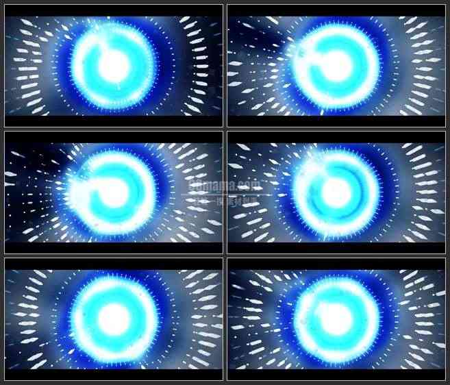 AE2746-蓝色动感发射光线动画 LED背景 欢快乐曲 文本展示