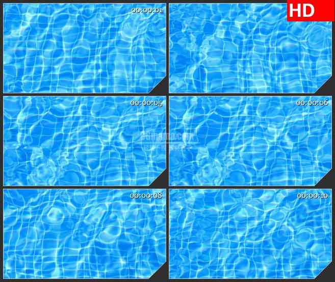 BG1461蓝色马赛克游泳池水波纹动态LED高清视频背景素材