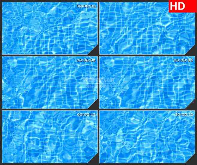 BG1463蓝色游泳池水波纹快速波动动态LED高清视频背景素材