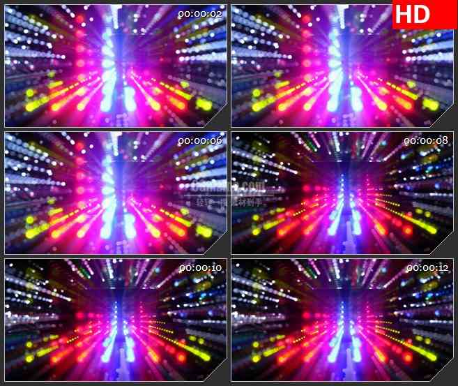 BG1474立体彩色光谱波点跳动动态LED高清视频背景素材