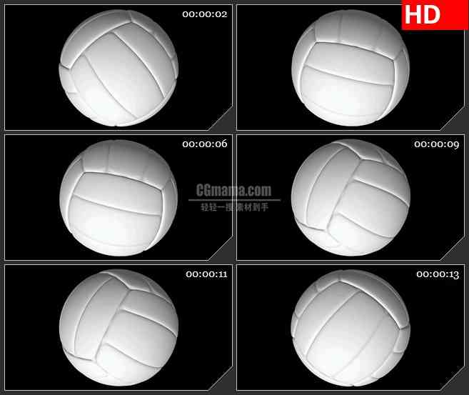 BG1488排球三维动画旋转透明通道动态LED高清视频背景素材