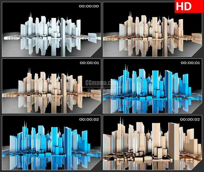 BG1497闪烁的城市高清led大屏视频背景素材动态LED高清视频背景素材