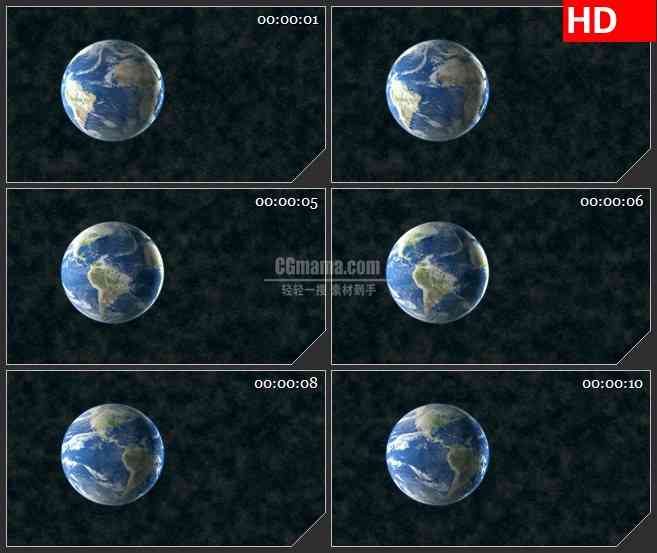 BG1501世界空间三维地球旋转黑色背景动态LED高清视频背景素材