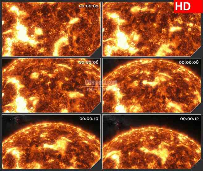 BG1518太阳星球表面耀斑活跃红色赤色岩浆动态LED高清视频背景素材
