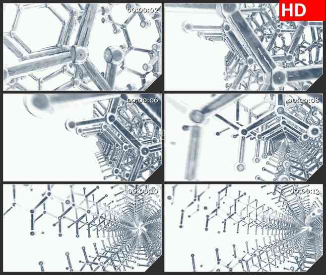 BG1537旋转的细胞分子结构高清led大屏视频背景素材