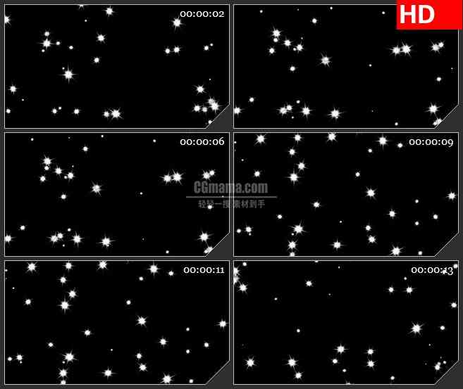 BG1572白色星光点点闪烁黑色背景动态LED高清视频背景素材.mov