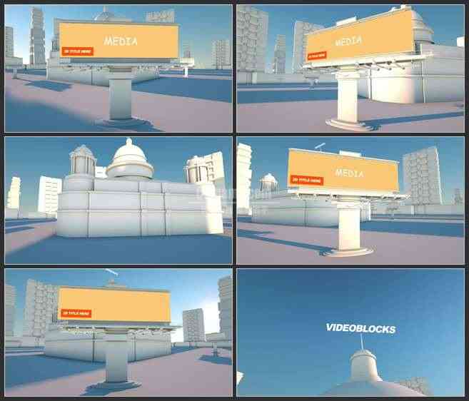 AE2781-城市楼宇模型城堡 户外展示牌 图文视频展示