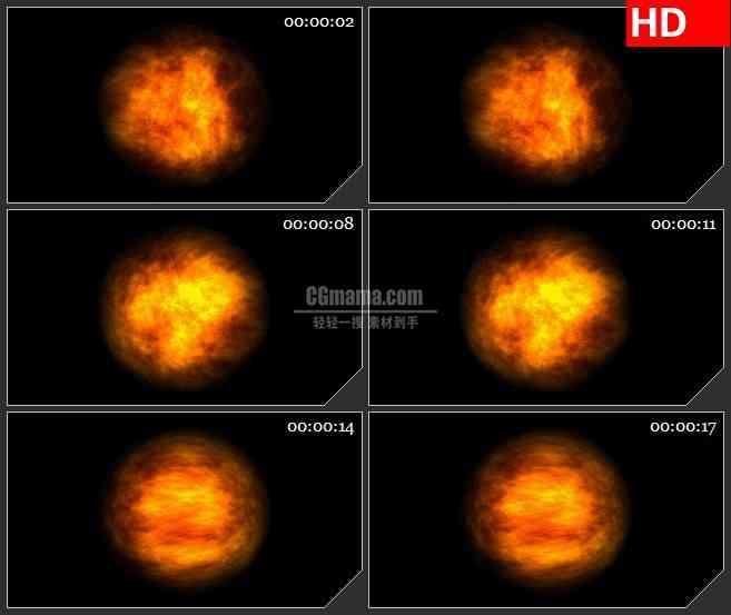 BG1657红色星球球体光效旋转高清特效合成led透明视频背景素材