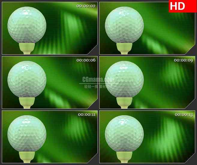 BG1757绿色调背景细小条纹高尔夫球三维动画旋转动态LED高清视频背景素材