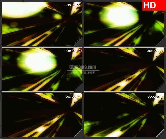 BG1816时光速道黄绿色光斑动态LED高清视频背景素材
