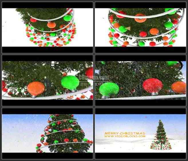AE2902-雪地里美丽的圣诞树  圣诞节宣传片