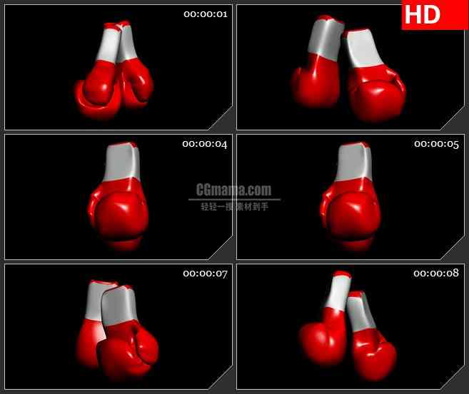 BG1858透明的拳击手套的alpha通道高清合成特效视频素材