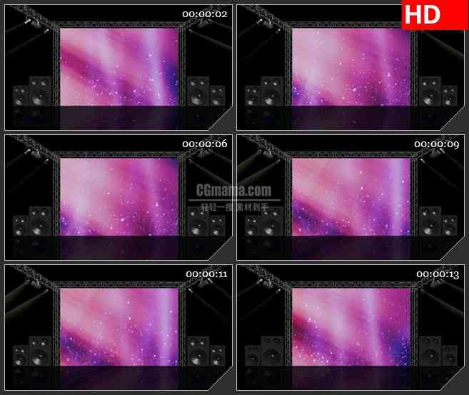 BG1901虚拟舞台巨型显示器射灯紫色背景屏幕动态LED高清视频背景素材