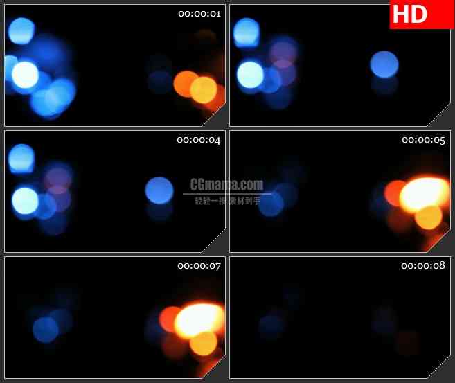 BG1926旋转的红色蓝色光圈光点高清特效合成视频素材