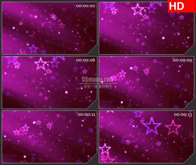 BG2012紫色背景星辰星星粒子动态LED高清视频背景素材
