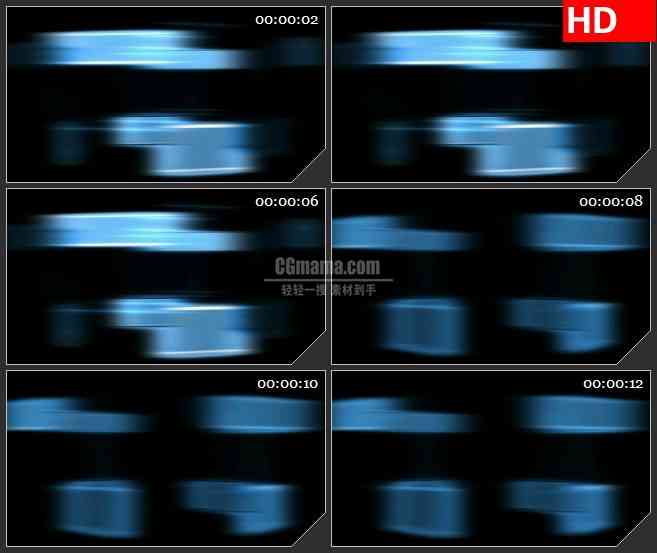 BG2052淡蓝色幻影模糊光条黑色背景带透明通道动态LED高清视频背景素材