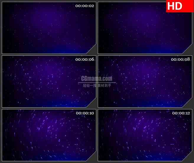 BG2143空间旋转紫色蓝色的星空动态LED高清视频背景素材