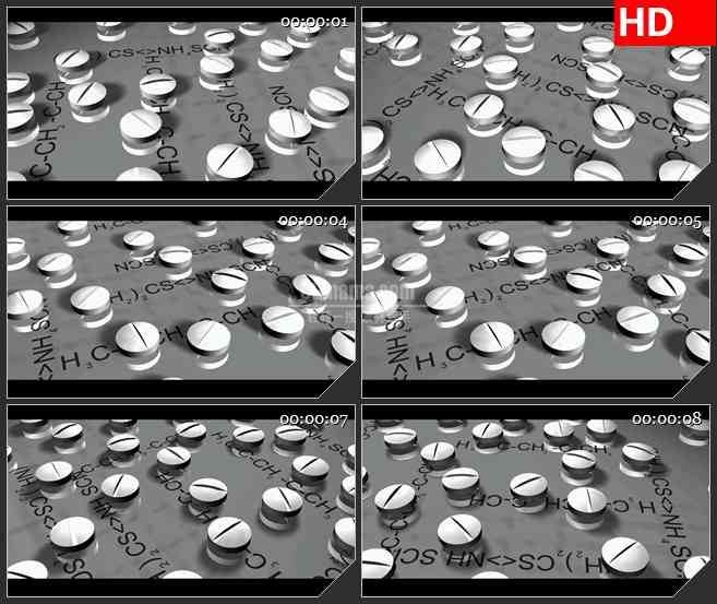 BG2212三维模型药片医学展示旋转动态LED高清视频背景素材