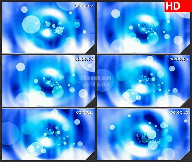 BG2425蓝色气泡由远及近移动2高清led大屏视频背景素材