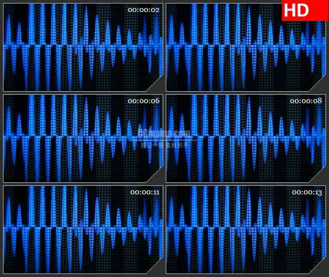 BG2426蓝色声音音序器起伏波动高清led大屏视频背景素材