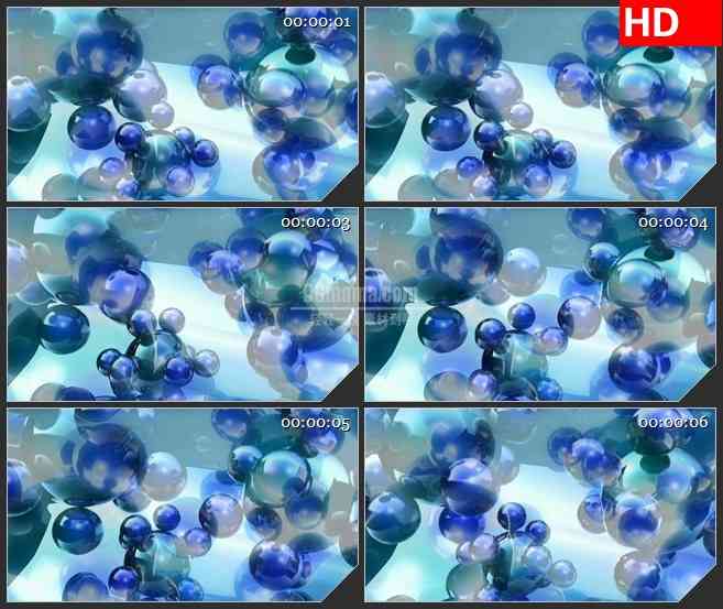 BG2431蓝色透明球旋转高清led大屏视频背景素材