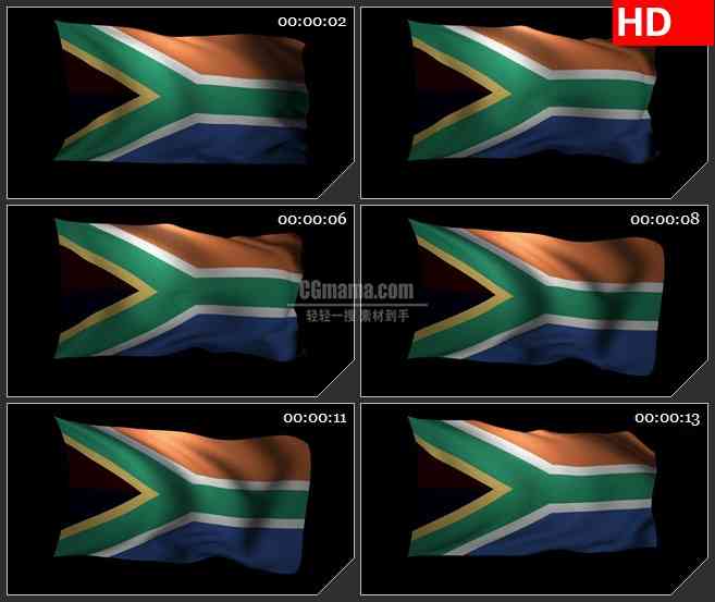 BG2466南非国旗三维飘动高清led大屏视频背景素材