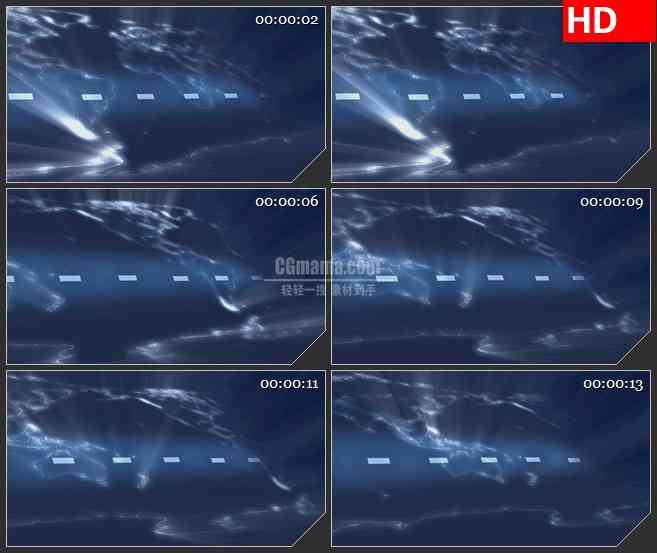 BG2476七大洲粒子组成发光移动高清led大屏视频背景素材