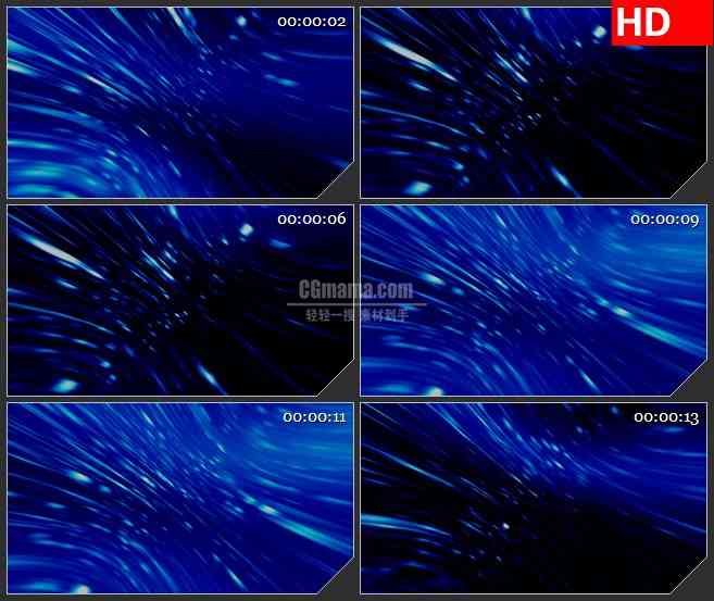 BG2498弯曲空间蓝色光线粒子旋转高清led大屏视频背景素材